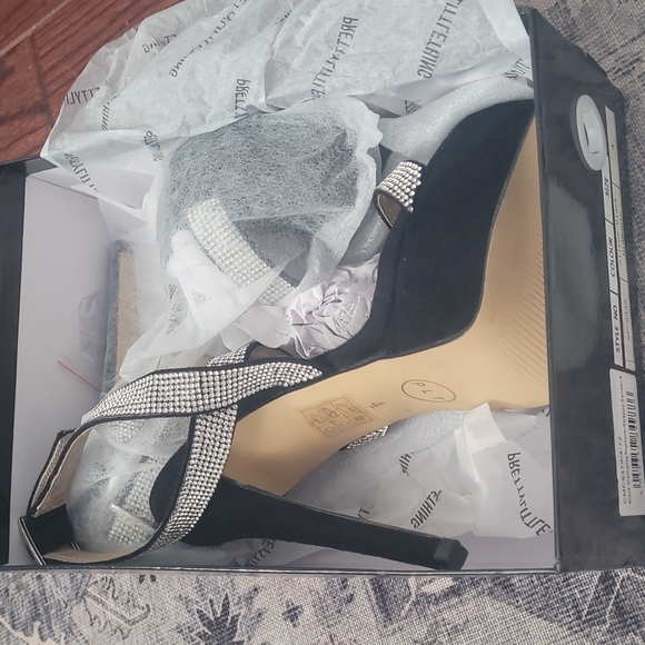 New- Black Diamante Platform Sandal - Picture 6 of 6